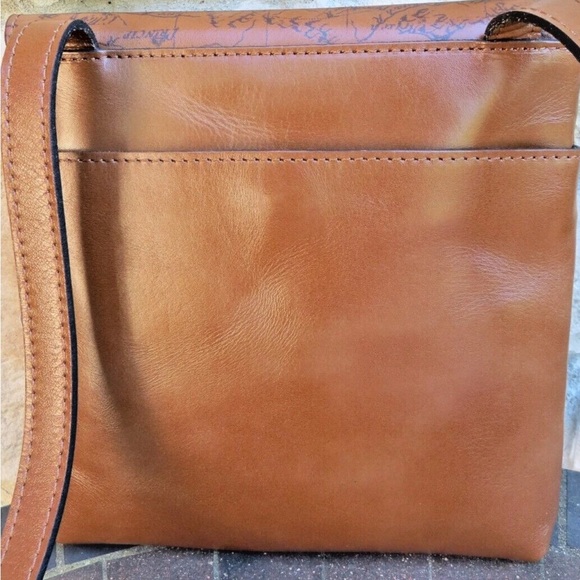 New! Patricia Nash Granada Map Print Leather Crossbody Bag - Picture 6 of 10